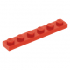 LEGO lapos elem 1x6, piros (3666)